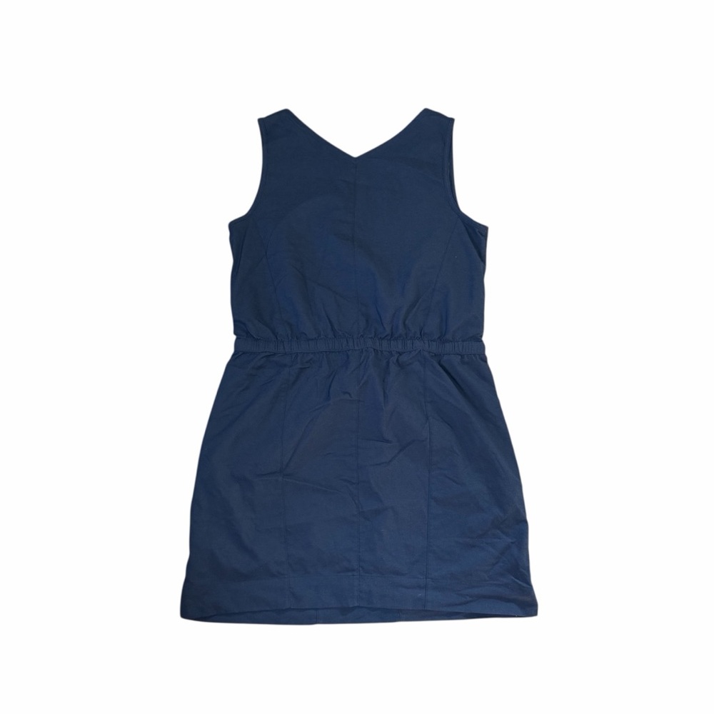 North Face Blue Aphrodite Cinch Waist V Neck Dress Size Large - Picture 2 of 4